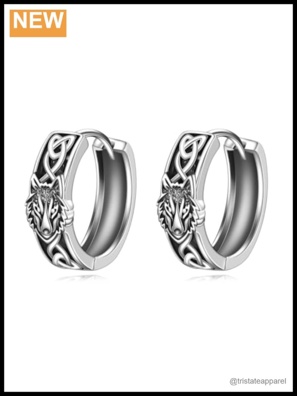 Sterling Silver Celtic Knot Hoop Earrings Small Vintage Gothic